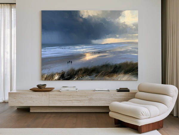 Stormy Beach Walk Dramatic Coastal Light by Bella Frye
