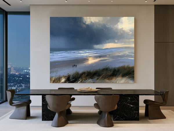 Stormy Beach Walk Dramatic Coastal Light by Bella Frye