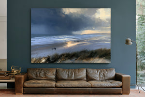 Stormy Beach Walk Dramatic Coastal Light by Bella Frye