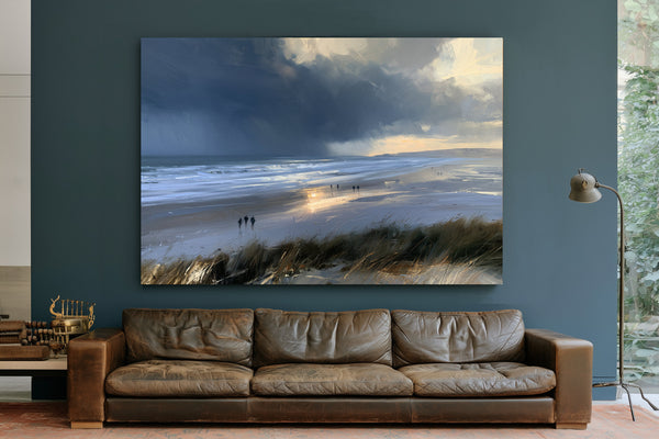 Stormy Beach Walk Dramatic Coastal Light by Bella Frye