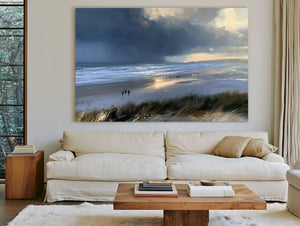 Stormy Beach Walk Dramatic Coastal Light by Bella Frye