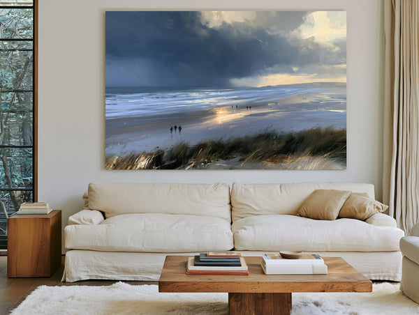 Stormy Beach Walk Dramatic Coastal Light by Bella Frye