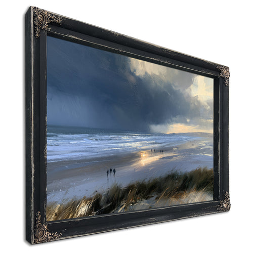 Stormy Beach Walk Dramatic Coastal Light by Bella Frye