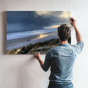 Stormy Beach Walk Dramatic Coastal Light by Bella Frye
