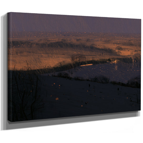 Stormy Dusk Over Windswept Plains by Bella Frye