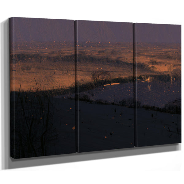 Stormy Dusk Over Windswept Plains by Bella Frye
