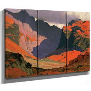 Sunlit Mountain Valley With Stormy Sky by Bella Frye