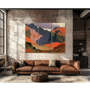 Sunlit Mountain Valley With Stormy Sky by Bella Frye