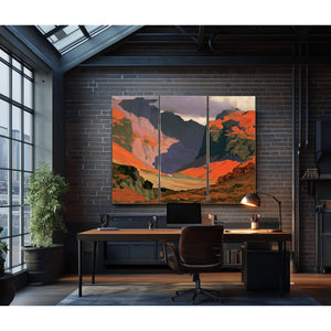Sunlit Mountain Valley With Stormy Sky by Bella Frye