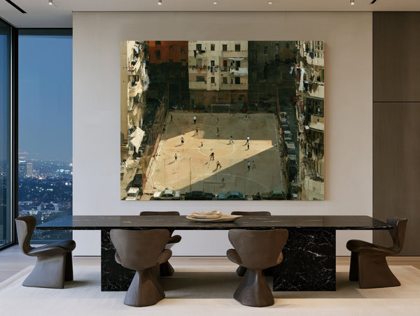 Urban Soccer Court Surrounded By Apartments by Bella Frye