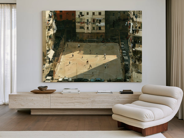 Urban Soccer Court Surrounded By Apartments by Bella Frye