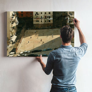 Urban Soccer Court Surrounded By Apartments by Bella Frye
