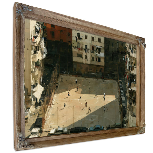 Urban Soccer Court Surrounded By Apartments by Bella Frye