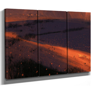 Wetland Fields At Sunset Aerial View by Bella Frye