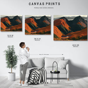White Cottage Dwarfed By Red Mountain Valley by Bella Frye
