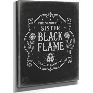 Black Flame Sign Halloween wall art, stretched canvas