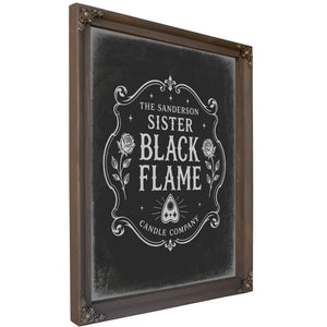 Black Flame Sign Halloween wall art, Bourbon frame