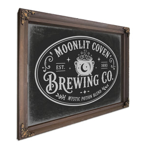 Witches Brewing Co Sign Halloween wall art, Bourbon frame