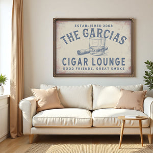 Personalized Cigar Lounge Sign, Good Friends, Great Smoke, Est. Year, image 5