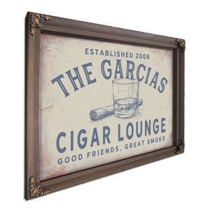 Personalized Cigar Lounge Sign, Good Friends, Great Smoke, Est. Year, image 7