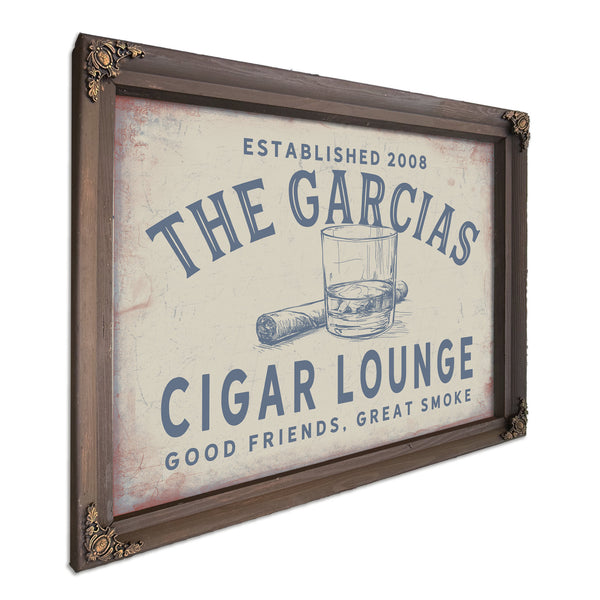 Personalized Cigar Lounge Sign, Good Friends, Great Smoke, Est. Year, image 7