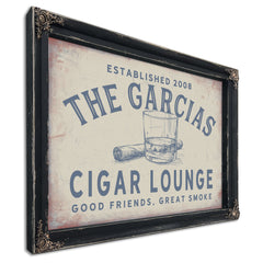 Personalized Cigar Lounge Sign, Good Friends, Great Smoke, Est. Year, image 8