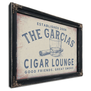 Personalized Cigar Lounge Sign, Good Friends, Great Smoke, Est. Year, image 8
