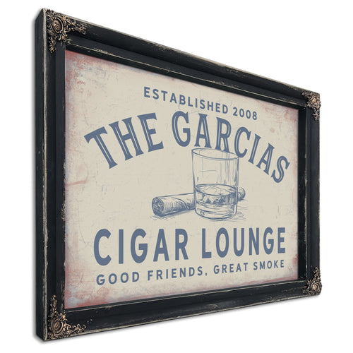 Personalized Cigar Lounge Sign, Good Friends, Great Smoke, Est. Year, image 8