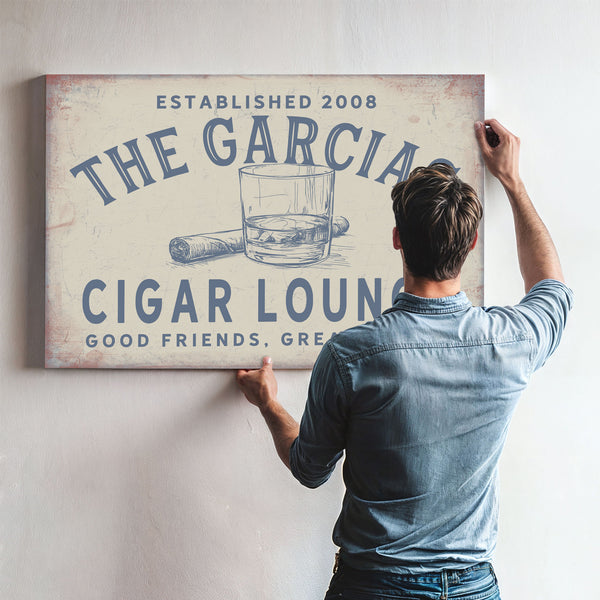 Personalized Cigar Lounge Sign, Good Friends, Great Smoke, Est. Year, image 10