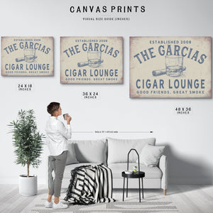 Personalized Cigar Lounge Sign, Good Friends, Great Smoke, Est. Year, image 11