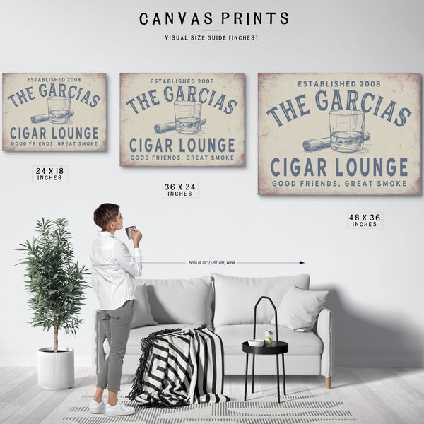 Personalized Cigar Lounge Sign, Good Friends, Great Smoke, Est. Year, image 11