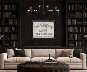 Personalized Cigar Lounge Sign, Good Friends, Great Smoke, Est. Year, image 19