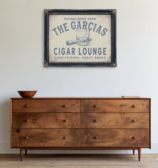 Personalized Cigar Lounge Sign, Good Friends, Great Smoke, Est. Year, image 21