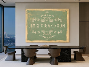 Personalized Cigar Room Sign, Good Smoke / Better Friends, image 1