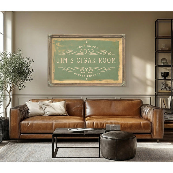 Personalized Cigar Room Sign, Good Smoke / Better Friends, image 3