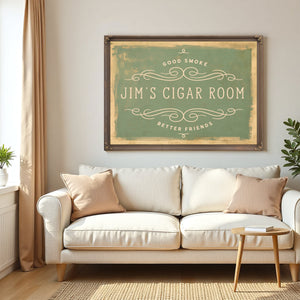 Personalized Cigar Room Sign, Good Smoke / Better Friends, image 5