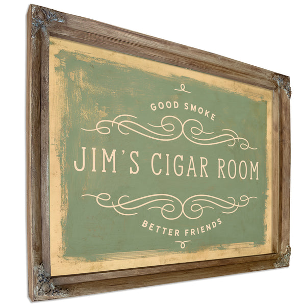 Personalized Cigar Room Sign, Good Smoke / Better Friends, image 6