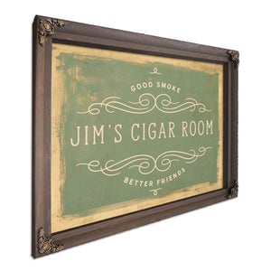 Personalized Cigar Room Sign, Good Smoke / Better Friends, image 7