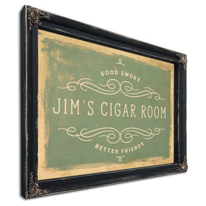 Personalized Cigar Room Sign, Good Smoke / Better Friends, image 8