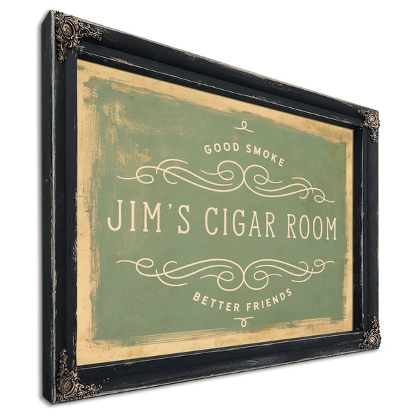 Personalized Cigar Room Sign, Good Smoke / Better Friends, image 8