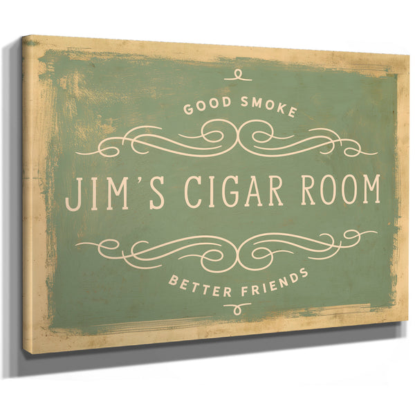 Personalized Cigar Room Sign, Good Smoke / Better Friends, image 9