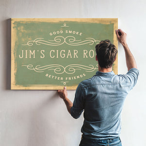 Personalized Cigar Room Sign, Good Smoke / Better Friends, image 10