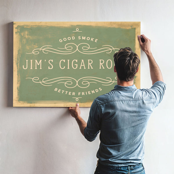 Personalized Cigar Room Sign, Good Smoke / Better Friends, image 10