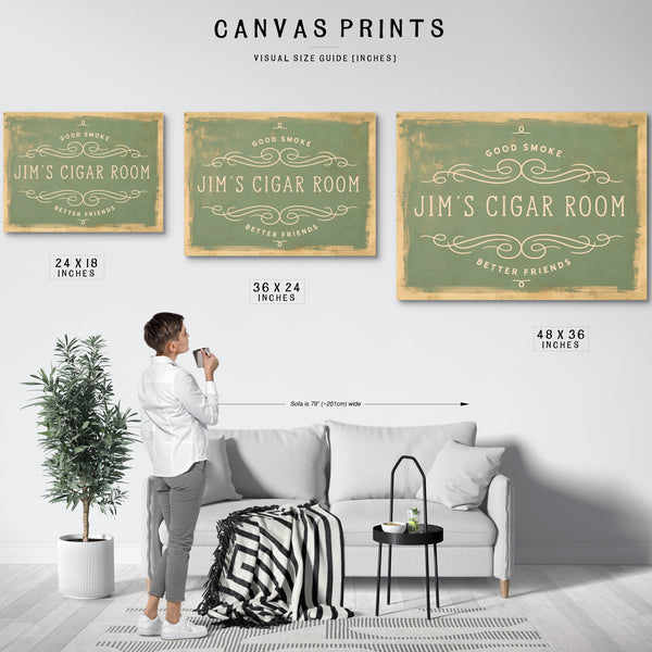 Personalized Cigar Room Sign, Good Smoke / Better Friends, image 11