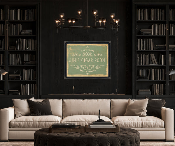 Personalized Cigar Room Sign, Good Smoke / Better Friends, image 19