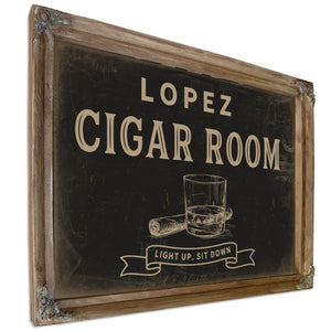 Personalized Cigar Room Sign, Light Up, Sit Down, image 6