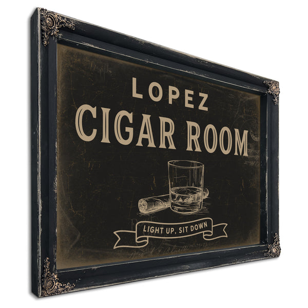 Personalized Cigar Room Sign, Light Up, Sit Down, image 8