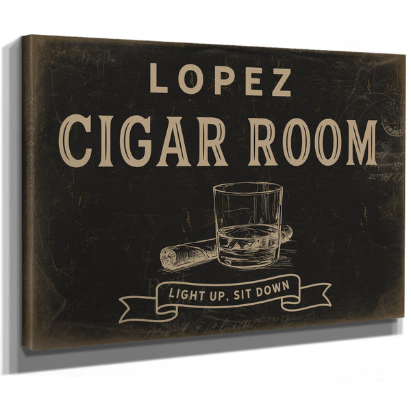 Personalized Cigar Room Sign, Light Up, Sit Down, image 9