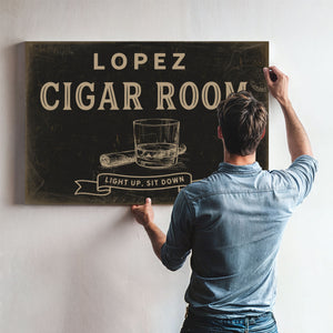 Personalized Cigar Room Sign, Light Up, Sit Down, image 10