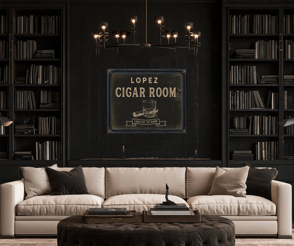 Personalized Cigar Room Sign, Light Up, Sit Down, image 19